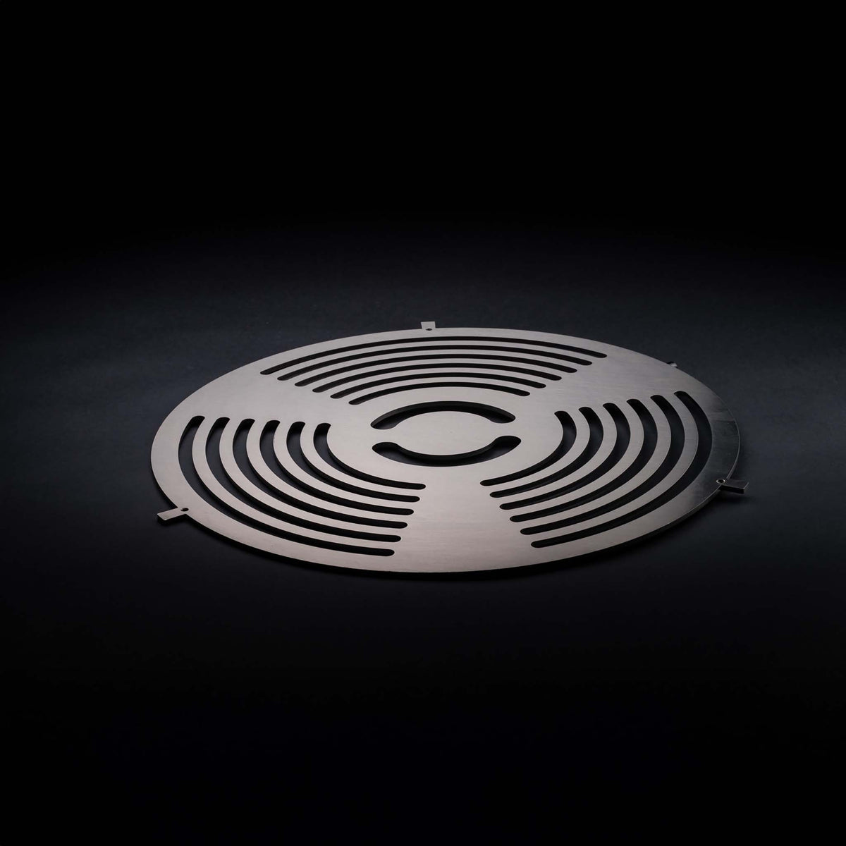 Grillplatte mitte geschlitzt - Edelstahl 10mm massiv - Passend für Feuerschale Rund 100 - Variante