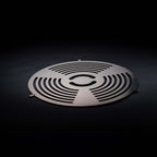 Grillplatte mitte geschlitzt - Edelstahl 10mm massiv - Passend für Feuerschale Rund 80 - Variante