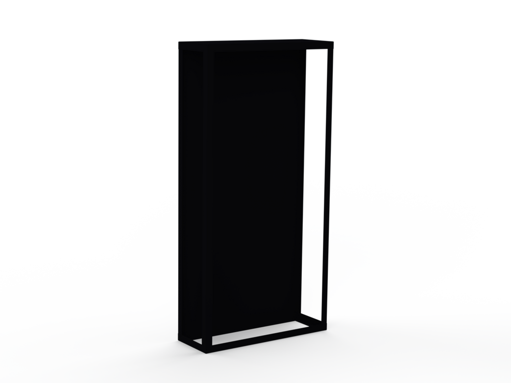 Kaminholzregal pulverbeschichtet RAL9005 mit Rückwand - Variante