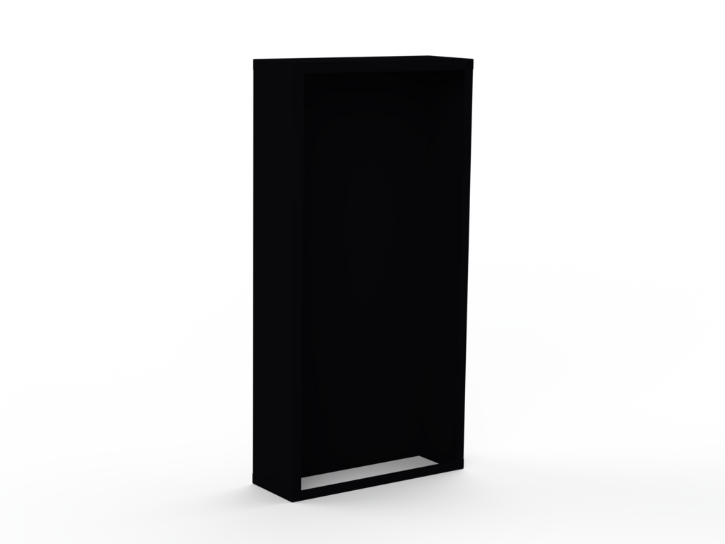 Kaminholzregal - Schwarz matt - Rückwand+Seitenwände