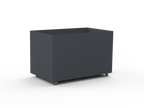 Pflanzentopf Cubo - Lichtgrau matt - mit Boden und Rollen - Variante