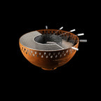 Feuerschale Rund 80 - natürliche Rostpatina - mit Grillring - Variante