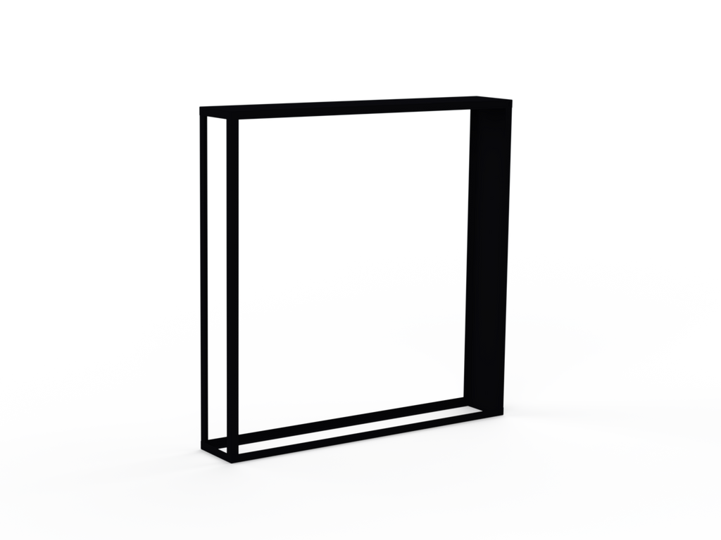 Kaminholzregal pulverbeschichtet RAL9005 mit Seitenwand rechts