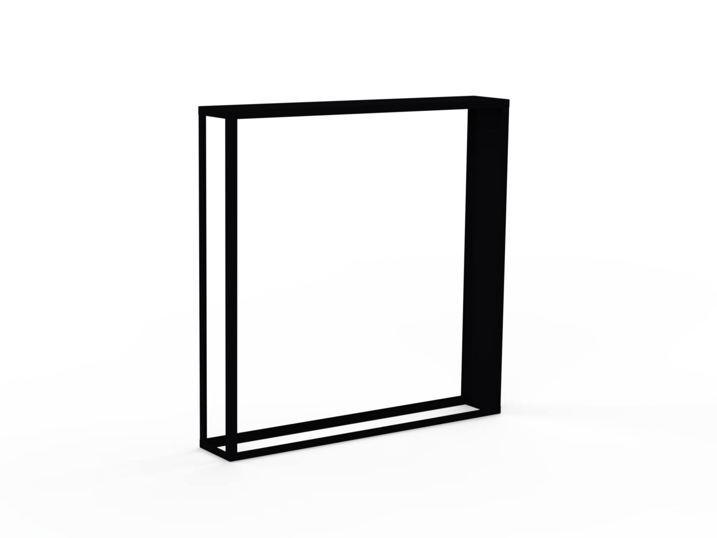 Kaminholzregal pulverbeschichtet RAL9005 mit Seitenwand rechts - Variante