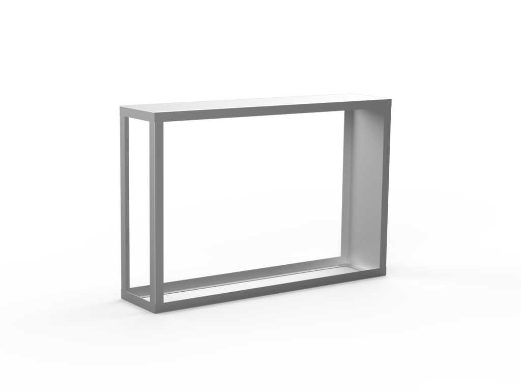 Kaminholzregal CNS gebürstet mit Seitenwand rechts - Variante