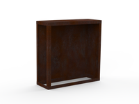 Kaminholzregal Edelrost mit Rückwand und Seitenwand links rechts