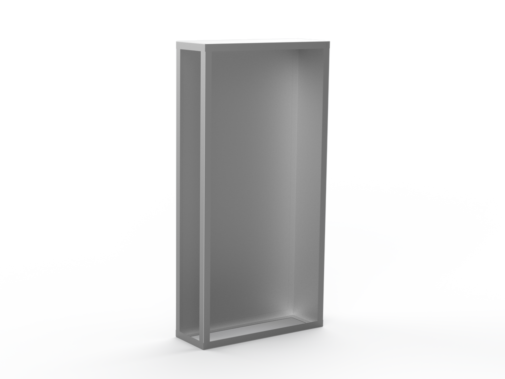 Kaminholzregal CNS gebürstet mit Rückwand und Seitenwand rechts - Variante