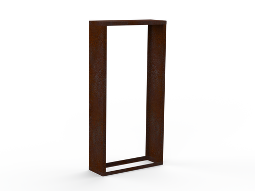 Kaminholzregal Edelrost mit Seitenwand links/rechts