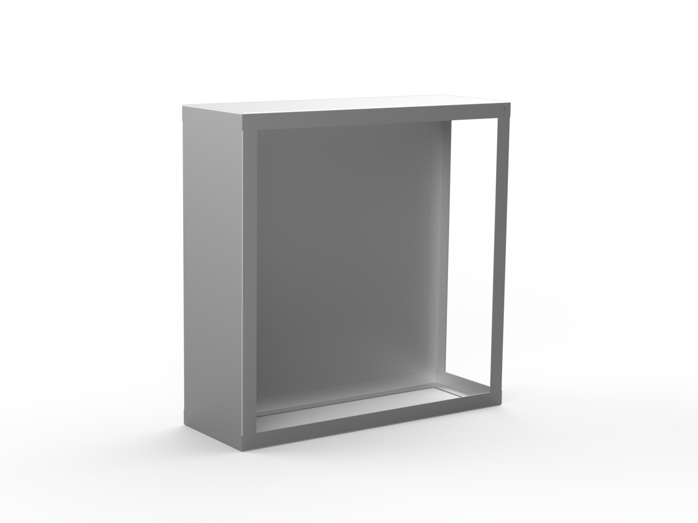 Kaminholzregal CNS gebürstet mit Rückwand und Seitenwand links