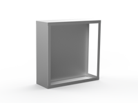 Kaminholzregal CNS gebürstet mit Rückwand und Seitenwand links