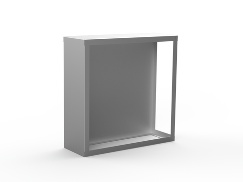 Kaminholzregal CNS gebürstet mit Rückwand und Seitenwand links