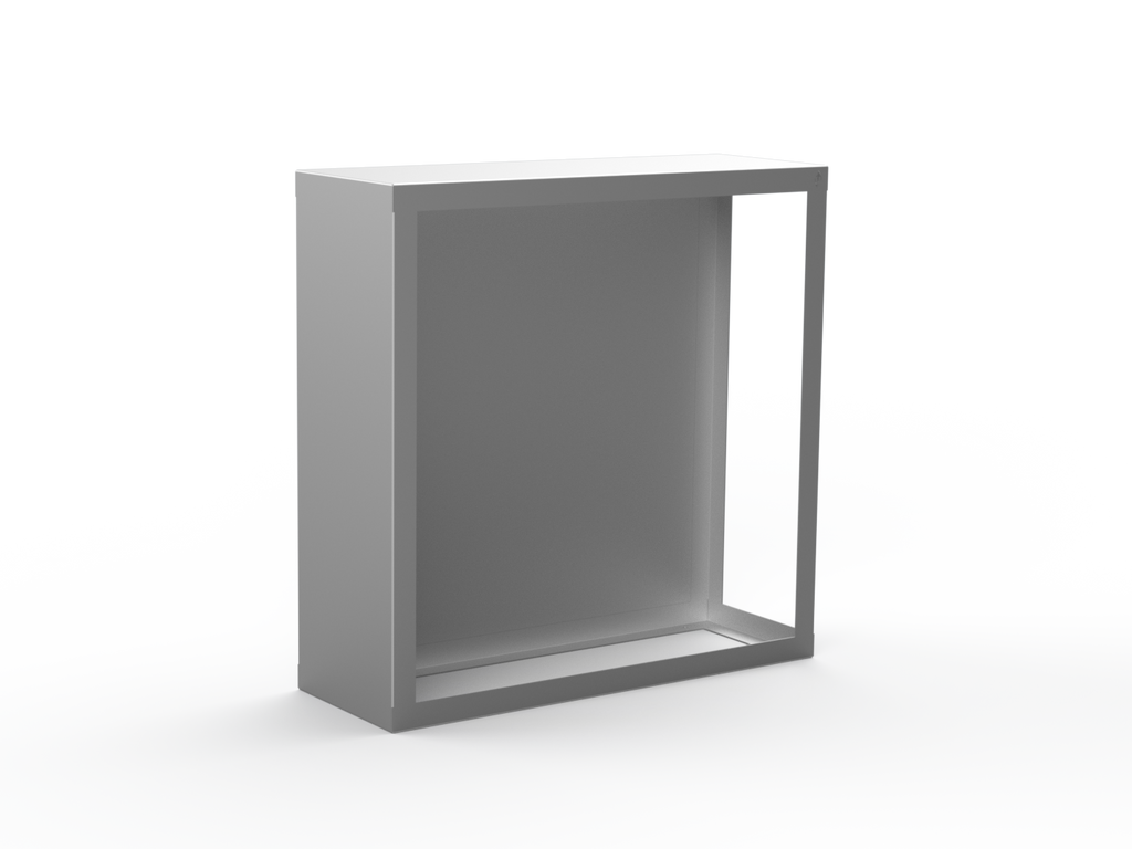 Kaminholzregal CNS gebürstet mit Rückwand und Seitenwand links - Variante