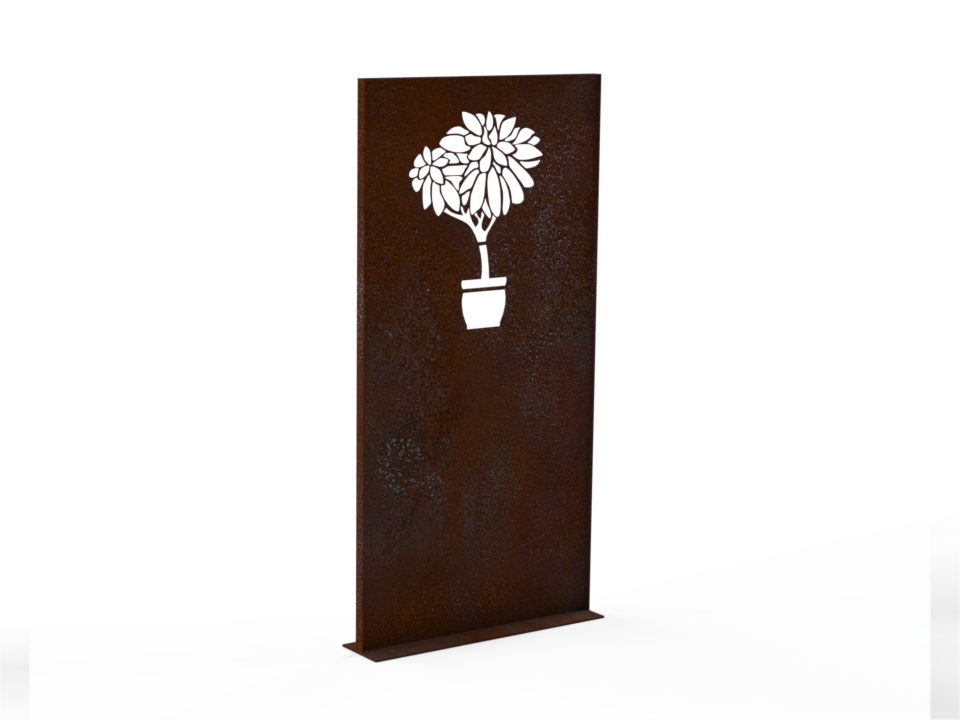 Sichtschutzwand - Motiv Baum Topf - Variante