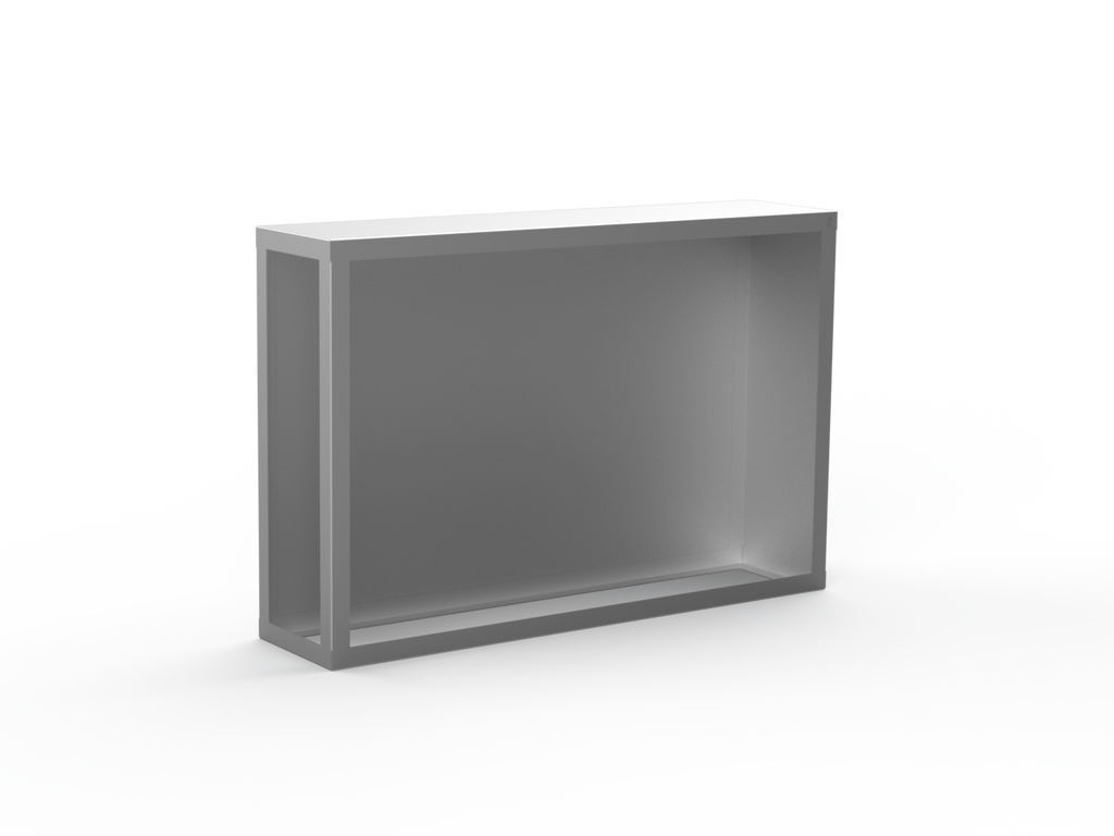 Kaminholzregal CNS gebürstet mit Rückwand und Seitenwand rechts - Variante