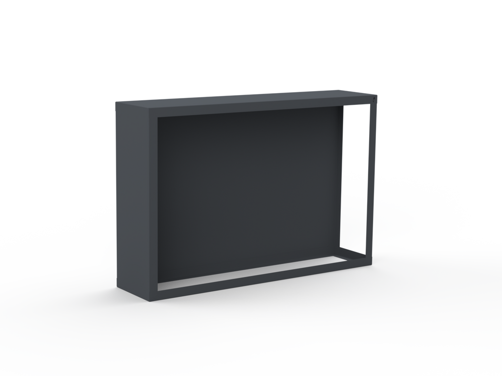 Kaminholzregal pulverbeschichtet RAL7035 mit Rückwand und Seitenwand links