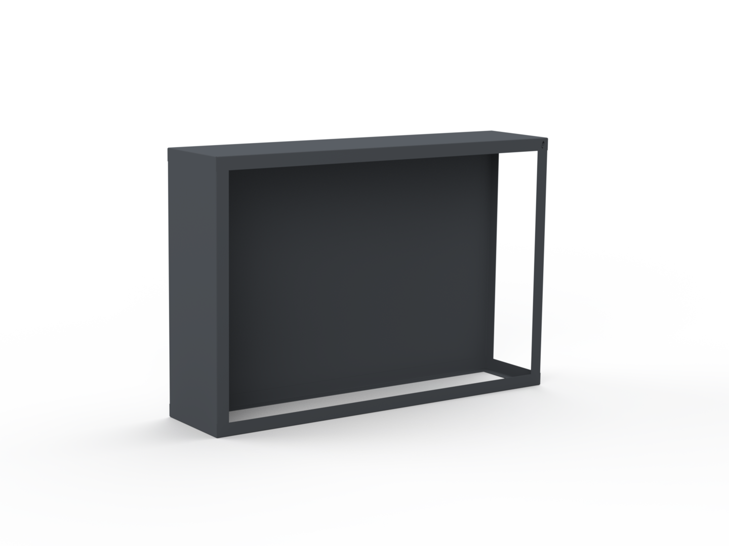 Kaminholzregal pulverbeschichtet RAL7035 mit Rückwand und Seitenwand links