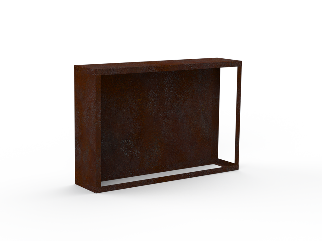 Kaminholzregal - natürliche Rostpatina - Rückwand+Seitenwand links - Variante