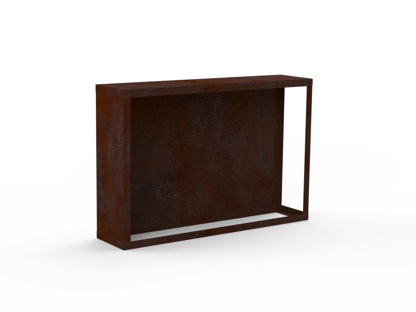 Kaminholzregal Edelrost mit Rückwand und Seitenwand links - Variante