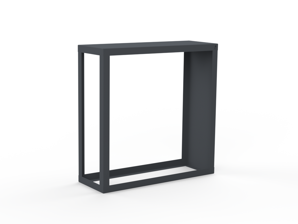 Kaminholzregal pulverbeschichtet RAL7035 mit Seitenwand rechts