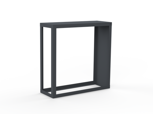 Kaminholzregal pulverbeschichtet RAL7035 mit Seitenwand rechts