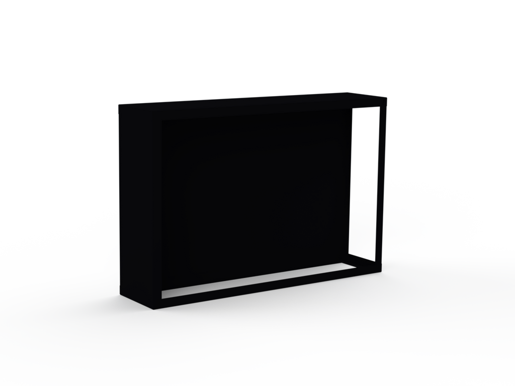 Kaminholzregal pulverbeschichtet RAL9005 mit Rückwand und Seitenwand links