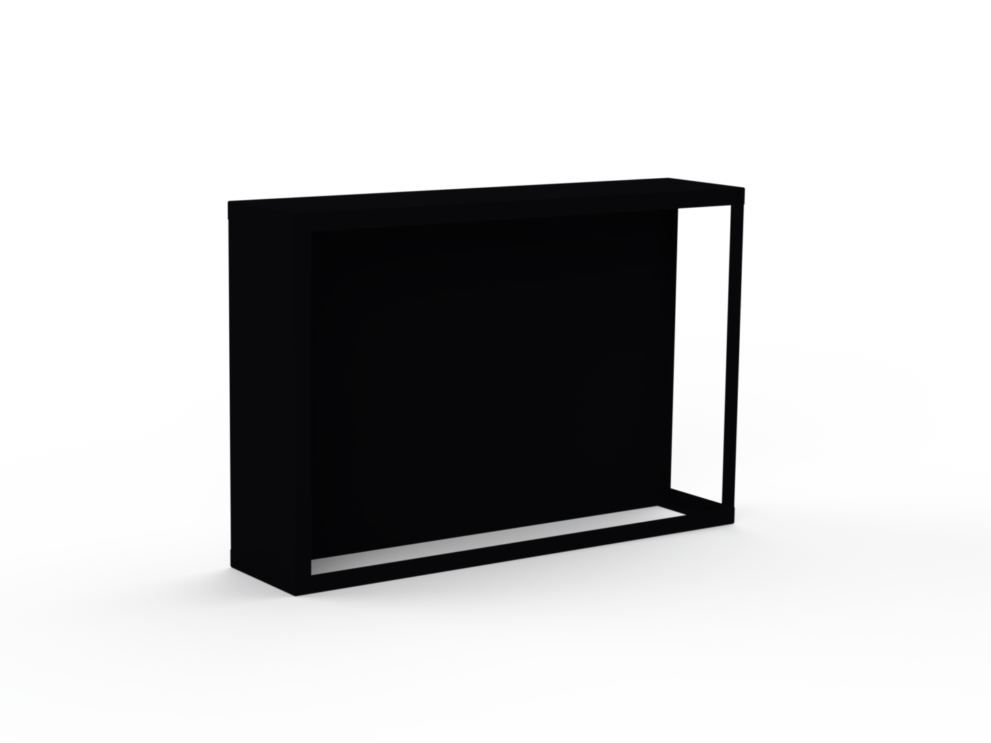 Kaminholzregal pulverbeschichtet RAL9005 mit Rückwand und Seitenwand links - Variante