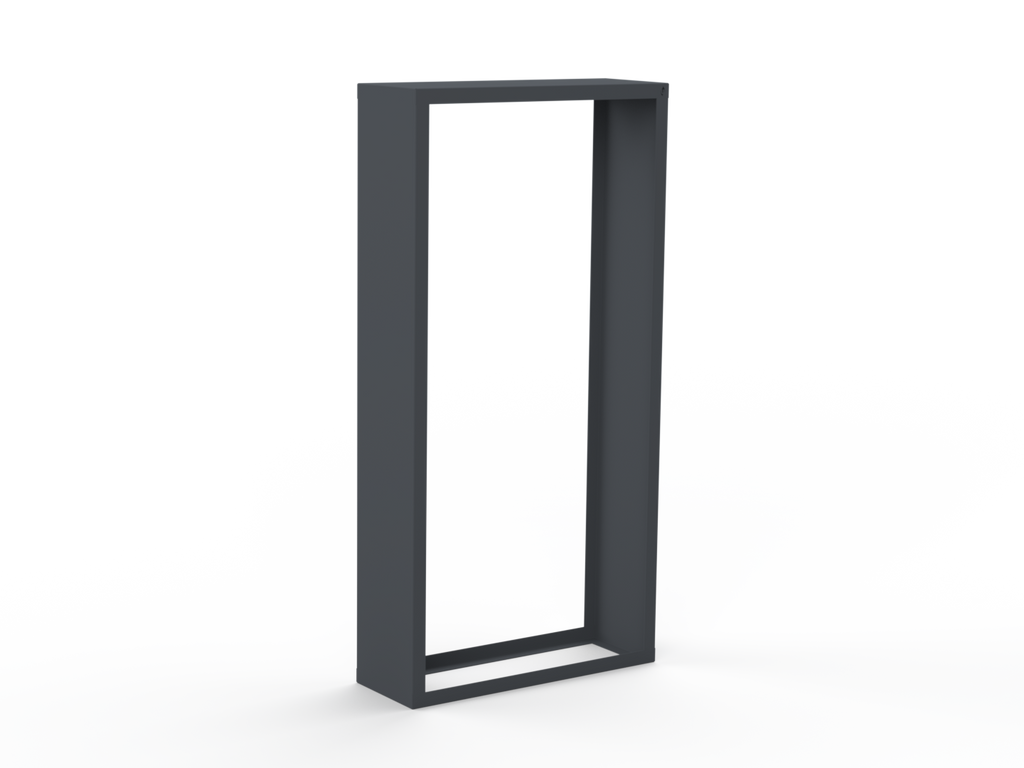 Kaminholzregal pulverbeschichtet RAL7035 mit Seitenwand links/rechts