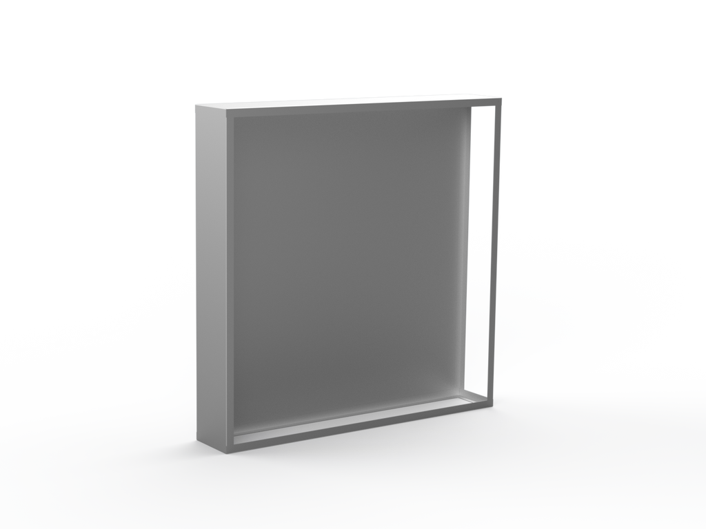 Kaminholzregal CNS gebürstet mit Rückwand und Seitenwand links - Variante