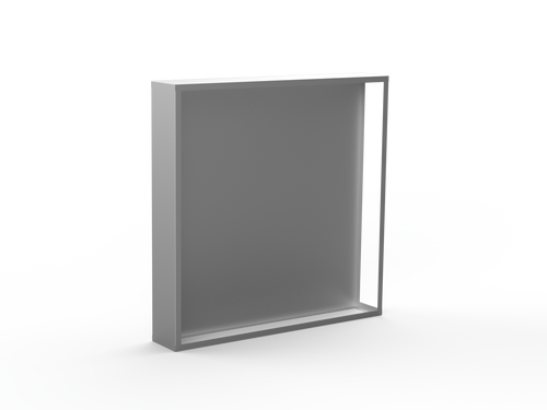 Kaminholzregal CNS gebürstet mit Rückwand und Seitenwand links