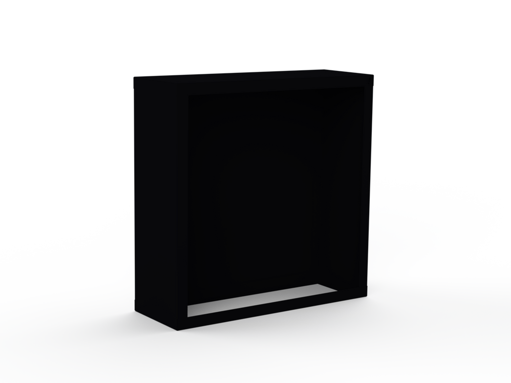 Kaminholzregal - Schwarz matt - Rückwand+Seitenwände