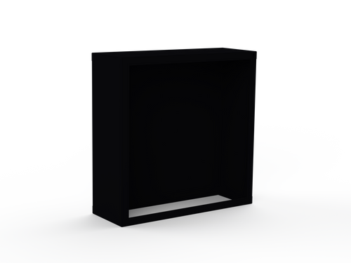 Kaminholzregal pulverbeschichtet RAL9005 mit Rückwand und Seitenwand links/rechts