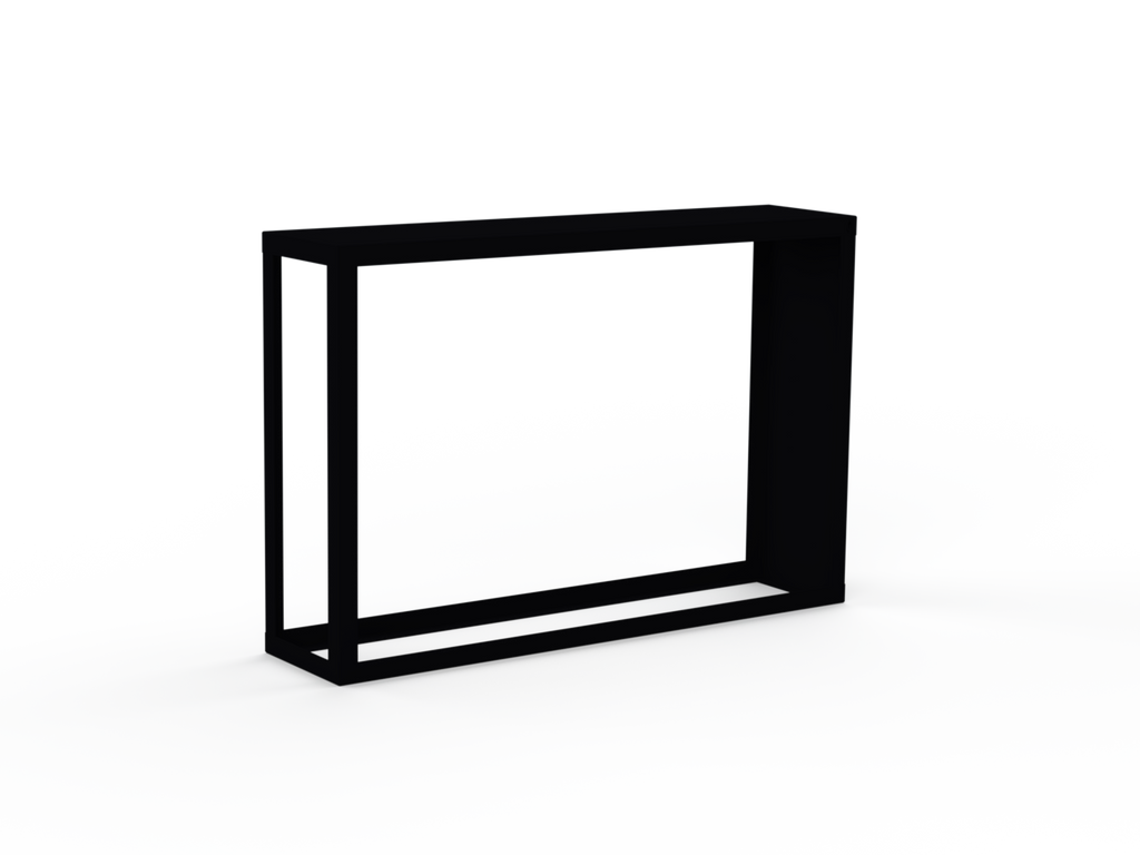 Kaminholzregal pulverbeschichtet RAL9005 mit Seitenwand rechts - Variante