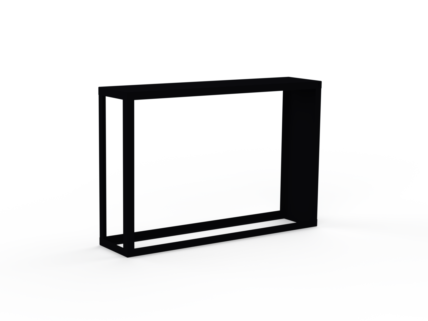 Kaminholzregal pulverbeschichtet RAL9005 mit Seitenwand rechts - Variante