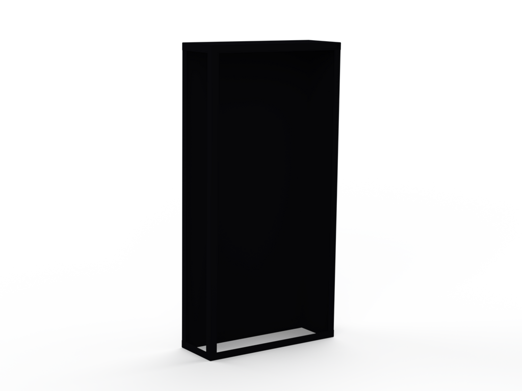 Kaminholzregal - Schwarz matt - Rückwand+Seitenwand rechts