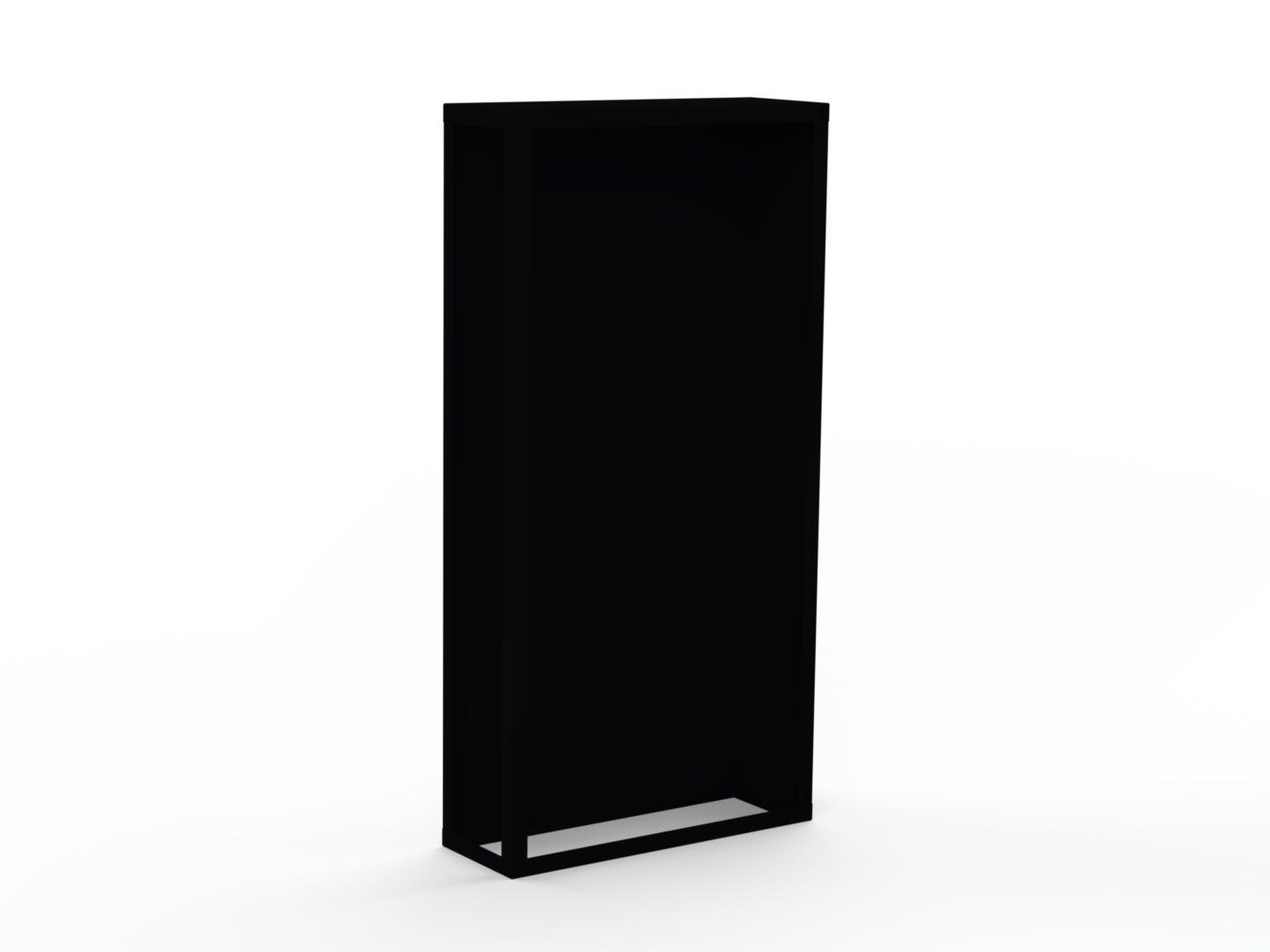 Kaminholzregal pulverbeschichtet RAL9005 mit Rückwand und Seitenwand rechts