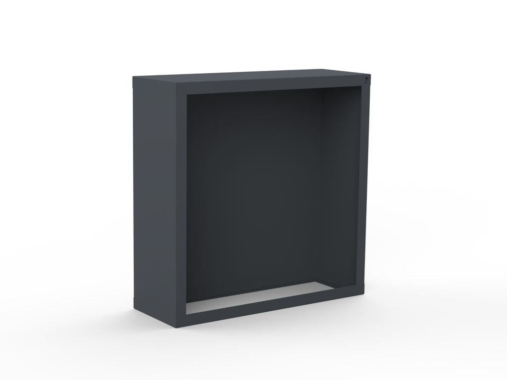 Kaminholzregal pulverbeschichtet RAL7035 mit Rückwand und Seitenwand links/rechts