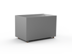 Pflanzentopf Cubo - gebürsteter Edelstahl - mit Boden und Rollen - Variante