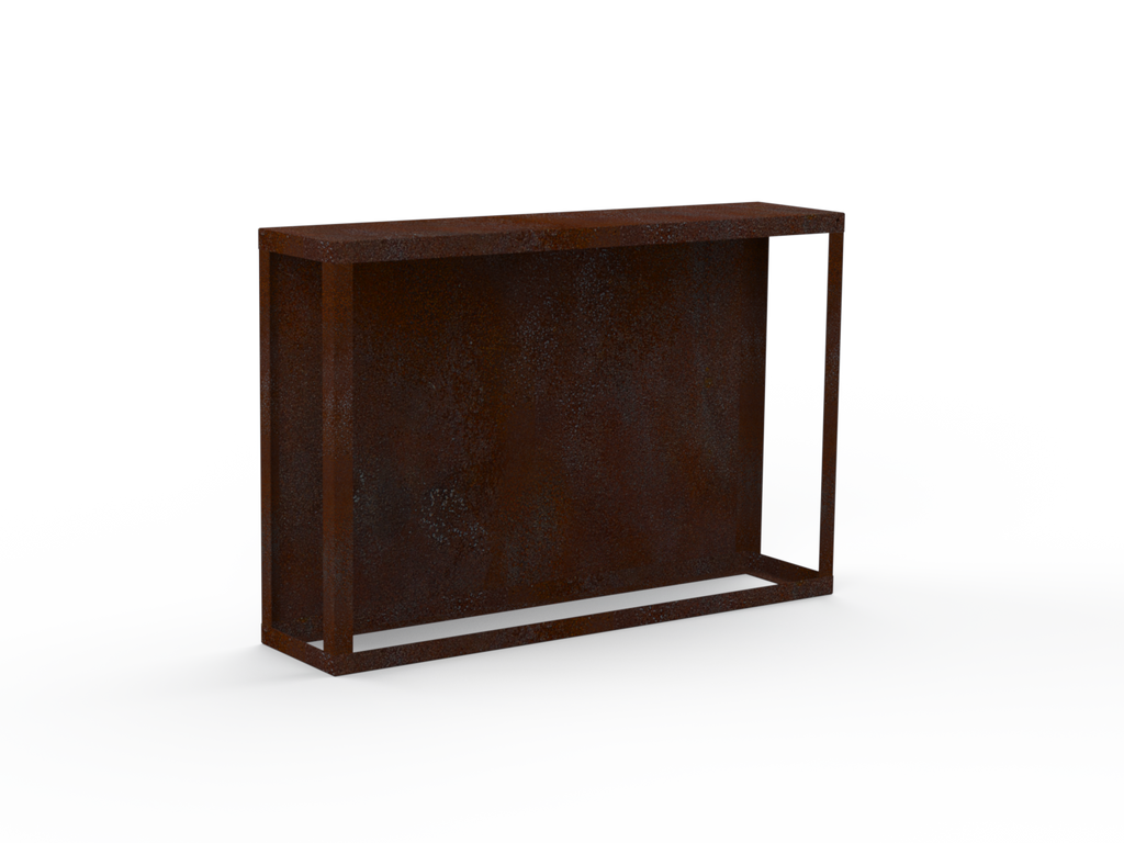 Kaminholzregal - natürliche Rostpatina - Rückwand