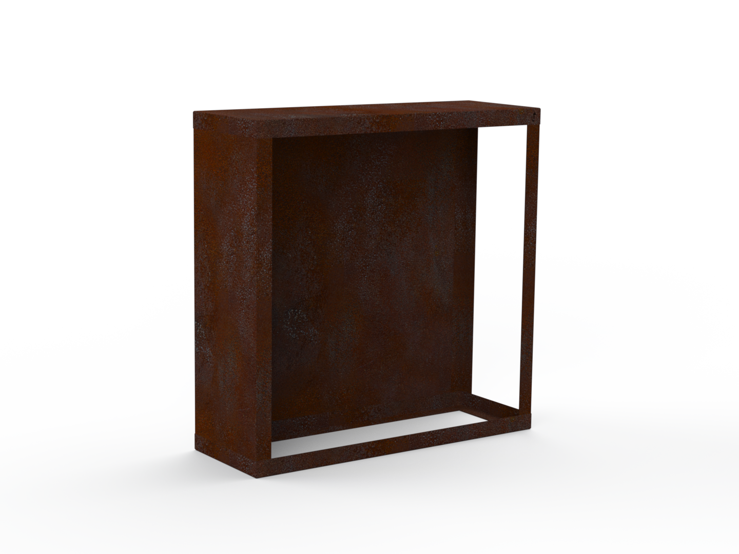 Kaminholzregal Edelrost mit Rückwand und Seitenwand links - Part 1