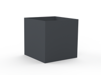 Pflanzentopf Cubo - Lichtgrau matt - mit geschlossenem Boden - Variante