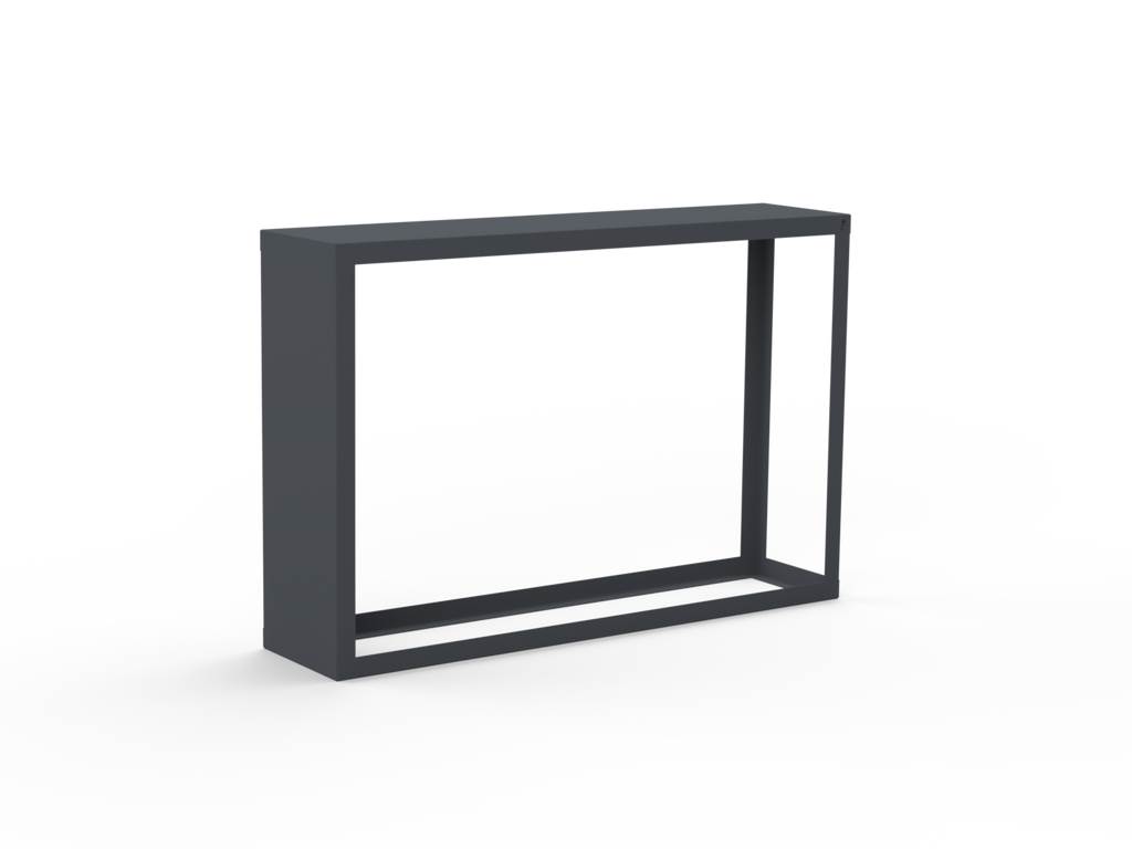 Kaminholzregal pulverbeschichtet RAL7035 mit Seitenwand links