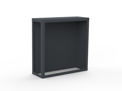 Kaminholzregal - Lichtgrau matt - Rückwand+Seitenwand rechts