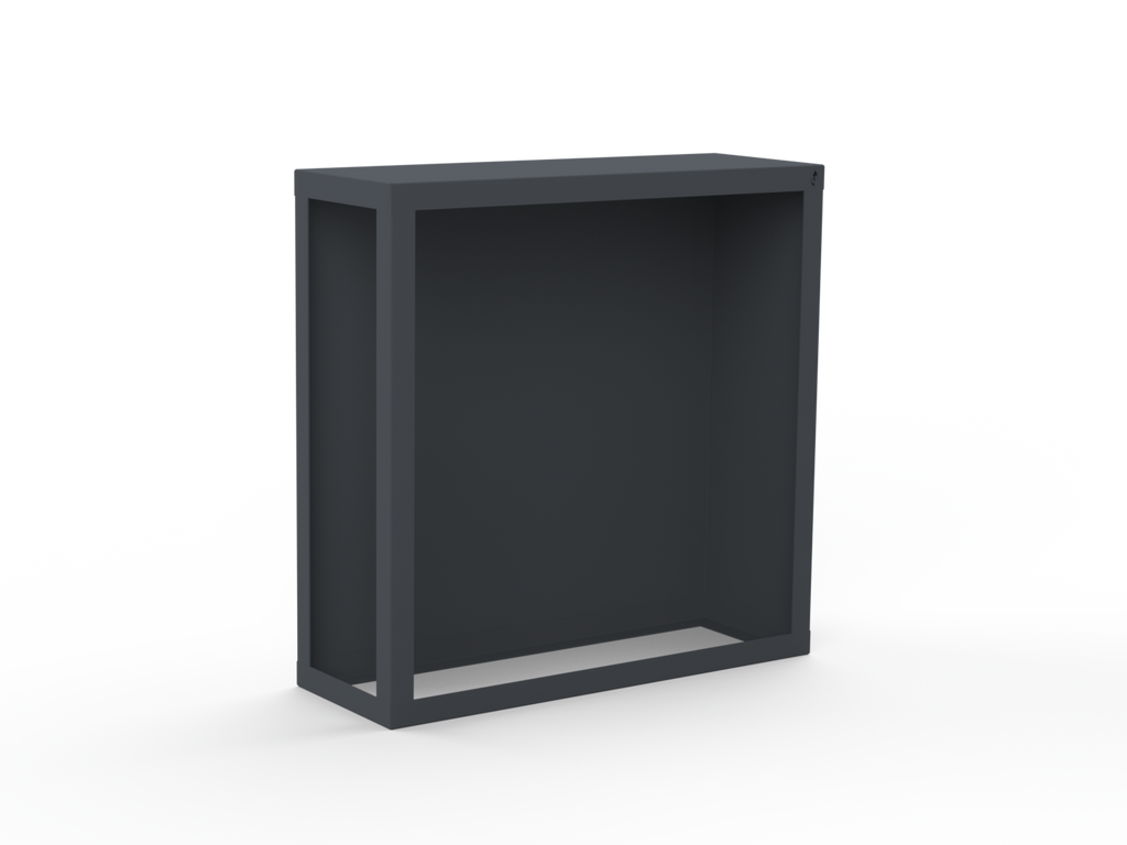 Kaminholzregal pulverbeschichtet RAL7035 mit Rückwand und Seitenwand rechts