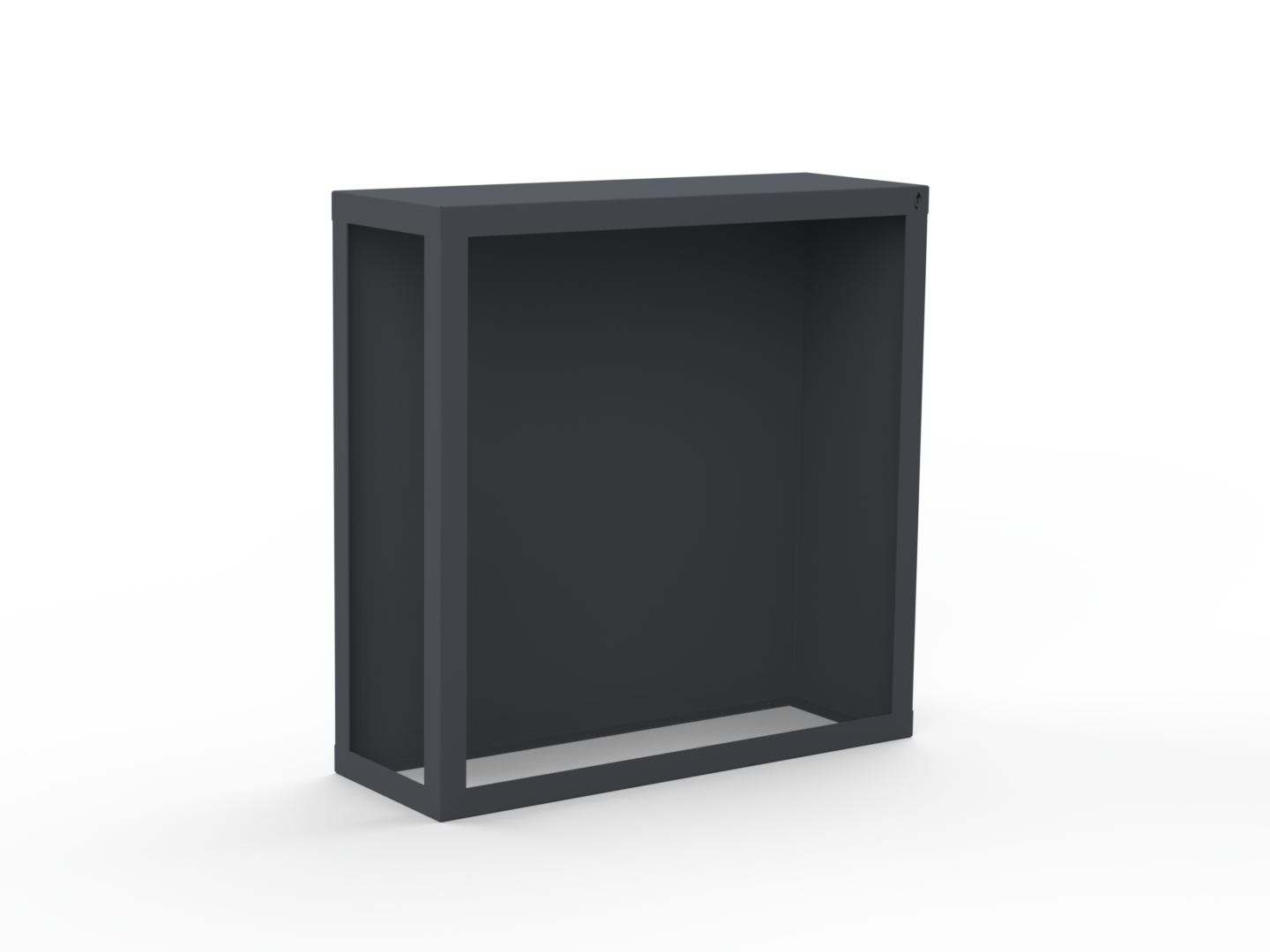 Kaminholzregal pulverbeschichtet RAL7035 mit Rückwand und Seitenwand rechts