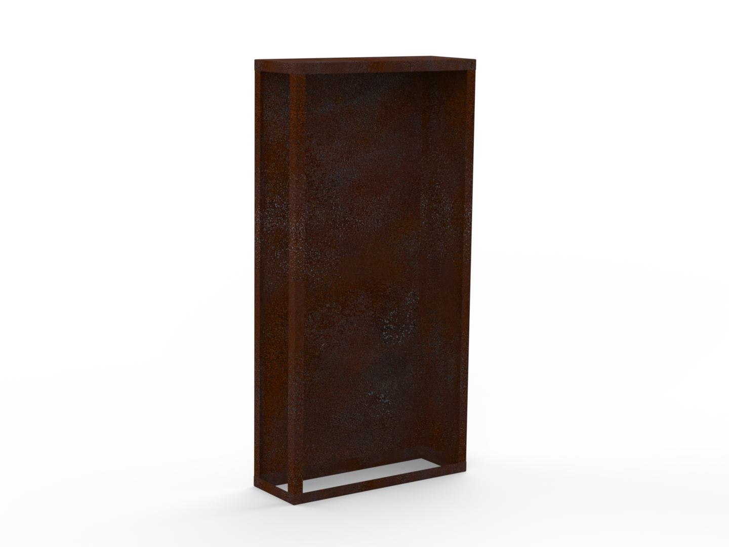 Kaminholzregal Edelrost mit Rückwand und Seitenwand rechts - Variante