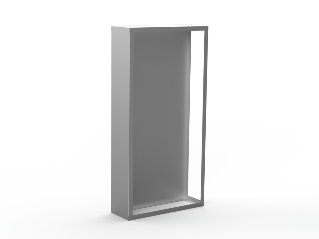 Kaminholzregal CNS gebürstet mit Rückwand und Seitenwand links