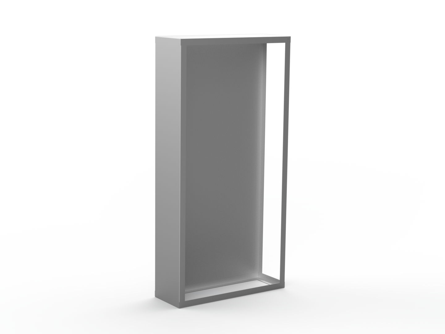 Kaminholzregal CNS gebürstet mit Rückwand und Seitenwand links