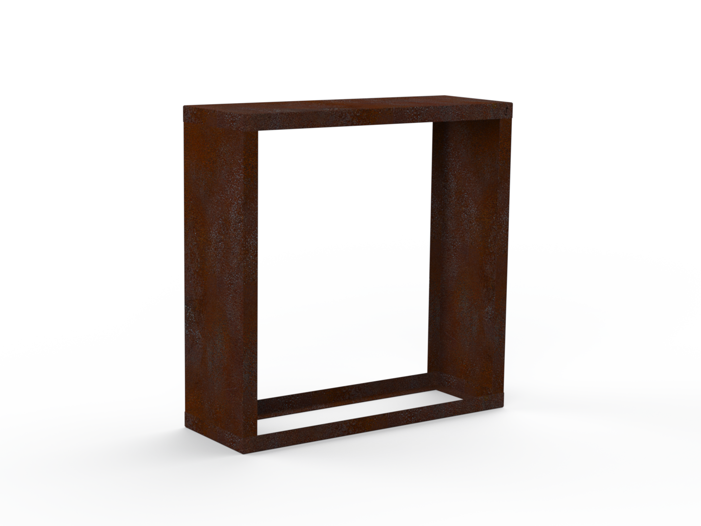 Kaminholzregal Edelrost mit Seitenwand links/rechts - Variante