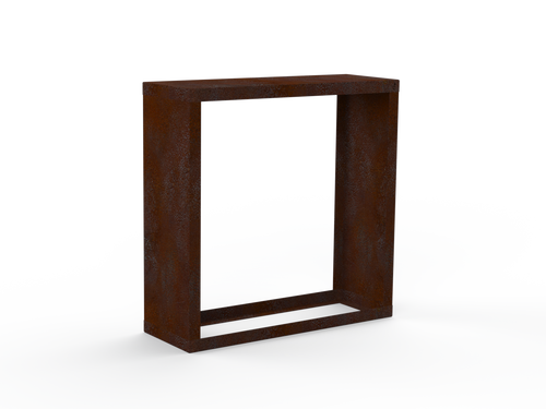 Kaminholzregal Edelrost mit Seitenwand links/rechts