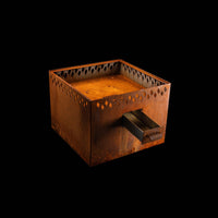 Feuerschale Edelrost 4-Eck 80 hoch - Variante